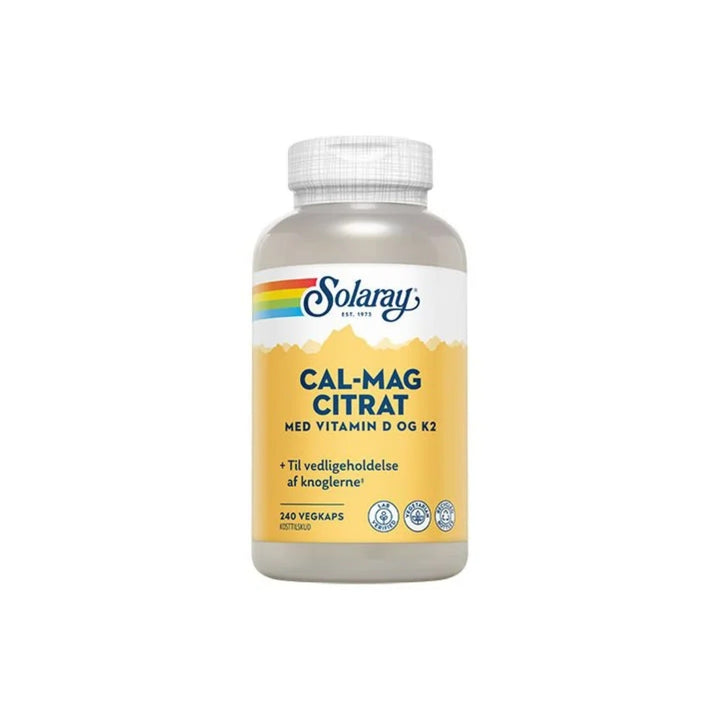 Solaray Cal-Mag Citrat met vitamin D en K2 (240 capsules)